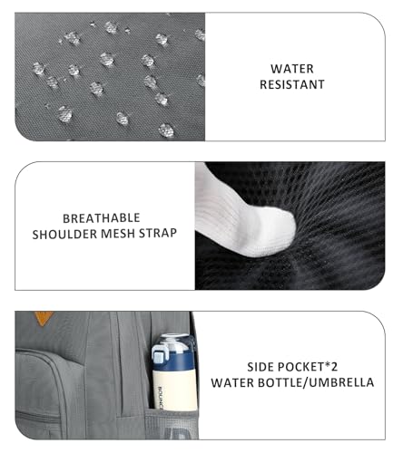abshoo Classical Basic Womens Travel Backpack For College Men Water Resistant Bookbag (Grey) - color: Grey, size: 16.5 Inc