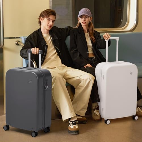 mixi Carry on Luggage, 20'' Suitcase Spinner Wheels Luggage Hardshell Lightweight Rolling Suitcases PC with Cover & TSA Lock for Business Travel, Rock Gray - color: Rock Gray, size: 20in Carry on