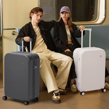 mixi Carry on Luggage, 20'' Suitcase Spinner Wheels Luggage Hardshell Lightweight Rolling Suitcases PC with Cover & TSA Lock for Business Travel, Rock Gray - color: Rock Gray, size: 20in Carry on