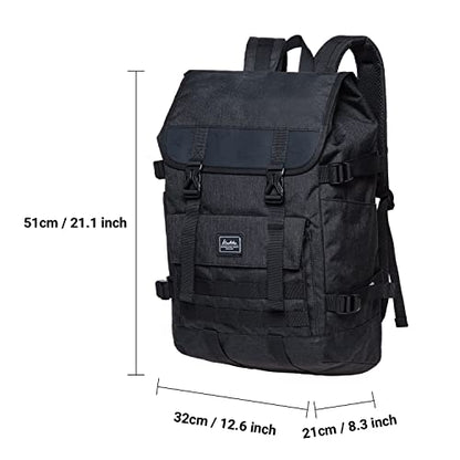 KAUKKO Laptop Backpack for Unisex, Casual Daypack Fits 15.6" Laptop (18-LINEN BLACK) - color: 18-linen Black