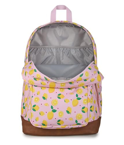 JanSport Cool Backpack with 15-inch Laptop Sleeve, Large Computer Bag Rucksack with 2 Compartments, Ergonomic Straps, Lemonade Stand - color: Lemonade Stand Pink Ice/Yellow/Green