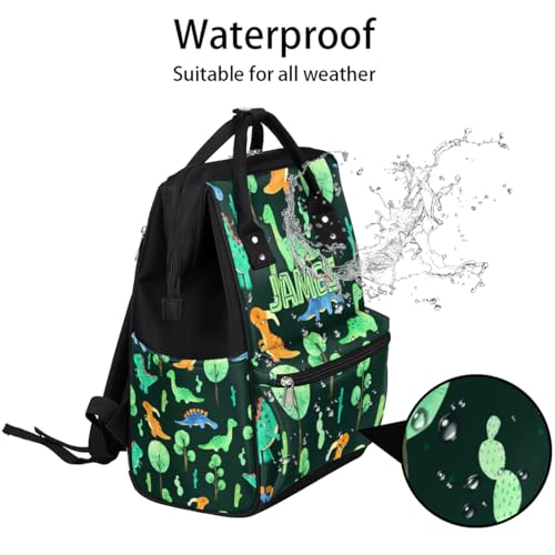 Custom-Baby-Boy-Backpack Dinosaur Nappy-Bag Personalized Diaper-Backpack for New Dad Mom Gifts Stroller Rucksack for Baby-Boys Waterproof Baby Mommy Bag 11x7x15.7 New Baby Bag - color: Color 1