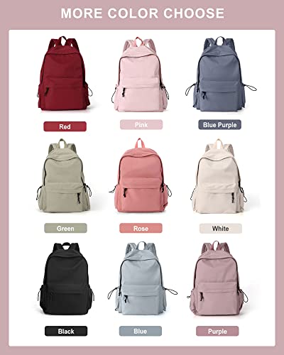 BJLFS Purple Backpack for Girls Women, Waterproof High School Bookbag, Lightweight Casual Travel Daypack,Classic Basic College Backpack, Middle School Bag for Teen Girls Boys Cute Back Pack - color: Small Purple