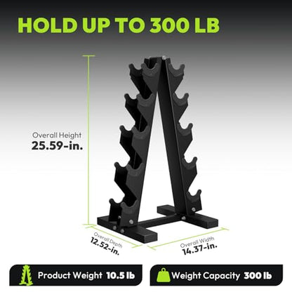 HANDBODE A-Frame Dumbbell Rack Heavy Duty Weight Stand for Dumbbells, Space-Saving Metal Storage Organizer, Sturdy Dumbbell Holder for Home Gym - style: 1 X 5-Tier A-Frame (300lb)