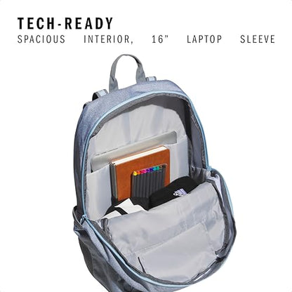 adidas Excel 7 School Backpack for Laptop, Gym and Travel, 34L, Twill Grey/Clear Sky Blue/Grey/7, OSFA - color: Twill Grey/Clear Sky Blue/Grey/7, size: One Size