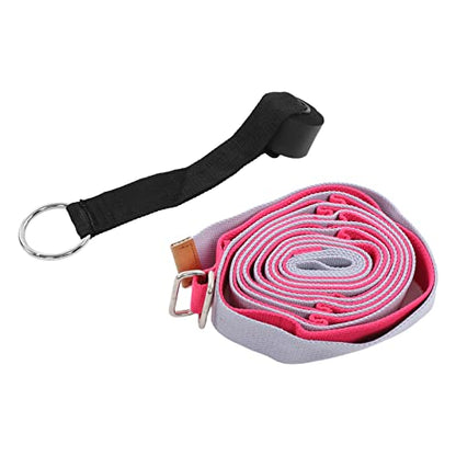 Yoga Stretching Strap, Yoga Strap for Flexibility and Balance, 3.1m Oxford Cloth Leg Stretcher with Foam - Covered Snap Ring, for Dance Gymnastics Physical Therapy and - color: Red