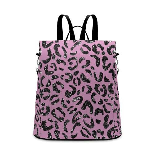 Multipurpose Daypacks Pink Purple Glitter Print Backpack Purse for Women Anti Theft Fashion Back Pack Bag Gift - color: Pink Purple Glitter Print, size: No Custom