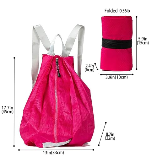 Ultra Lightweight Waterproof Small Hiking Backpack,Packable, Foldable Collapsible For Beach, Camping And Gym,Small Gym Bag, Casual daypacks, Travel Backpack, (Red) - color: Red