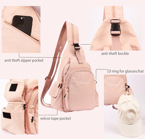 Crossbody Bag for Women Mini Backpack Purse Sling Bag Travel Hiking Chest Bag Daypack Small Casual Fanny Pack - color: Pink