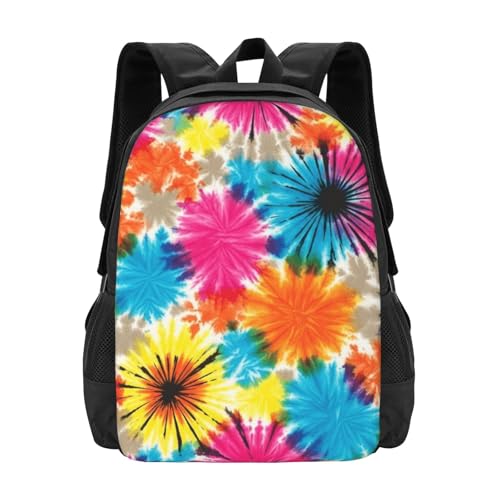 Slim Anti Theft Laptop Backpack Tribal Ethnic Tie Dye, Large Volume Travel Daypack Durable Polyester Carry Bag for Office Business Outdoor Trekking - color: Design (1023)