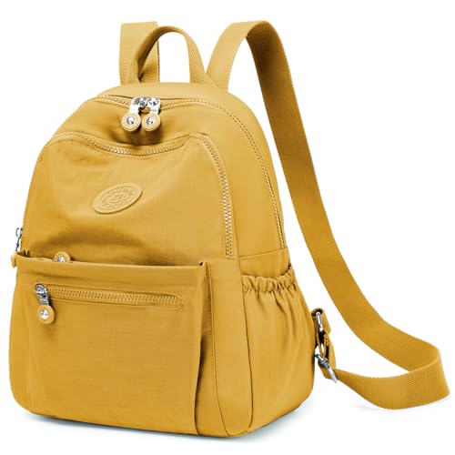 Mini Backpack Purse for Women Lightweight Nylon Casual Bag Small Daypacks for Work Travel (A Yellow) - color: A Yellow