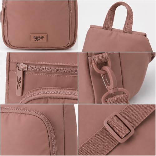 Reebok Unisex Crossbody Bag - Convertible Compact Durable Cross Body Bag for Women and Men - Gym and Travel Essentials, Size One Size, Cosmos Choco Malt - color: Cosmos Choco Malt