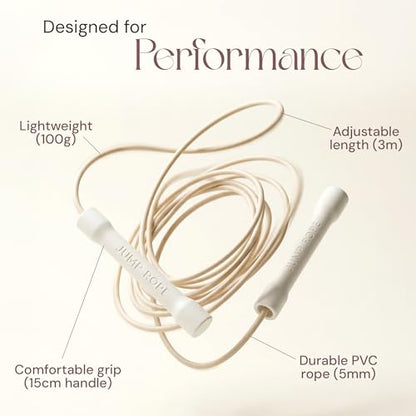 Jump Rope – Adjustable 3m PVC Jumping Rope with PP Handles, 100g Lightweight Design, Great for Exercise & Fitness Accessories, Cardio & Training, Smooth Rotation for Beginners & Athletes