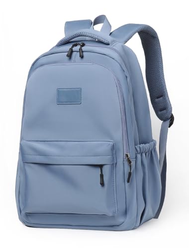 Water-Resistant Casual Backpack – Lightweight Travel Daypack with Laptop Compartment & Multi-Pocket Design (Blue) - color: Blue