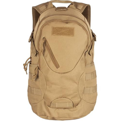 FOX OUTDOOR PRODUCTS Scout MOLLE Day Pack | Compact 20L Tactical Backpack with Hydration Sleeve for EDC, Hiking & Outdoor Use, Coyote - color: Coyote