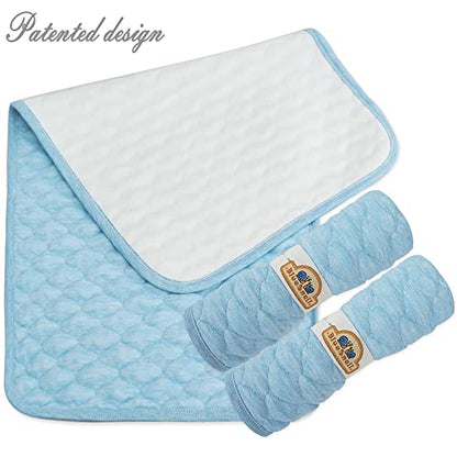 BlueSnail Quilted Thicker Waterproof Changing Pad Liners,3 Count(Blue 13” x 27”) - color: Blue(13” X 27”)