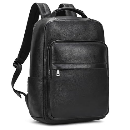 LUUFAN Genuine Leather Shoulder Bag Men Women Casual Backpack Slim Daypack Laptop Rucksack Business Travel Outdoor Bag - color: Style A-8019h