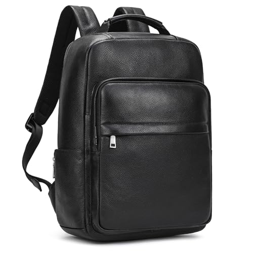 LUUFAN Genuine Leather Shoulder Bag Men Women Casual Backpack Slim Daypack Laptop Rucksack Business Travel Outdoor Bag - color: Style A-8019h