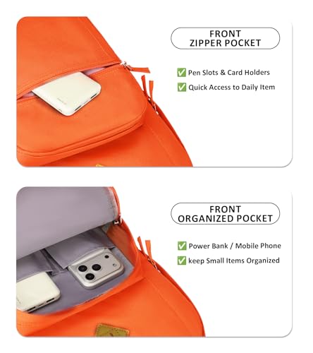 abshoo Classical Basic Womens Travel Backpack For College Men Water Resistant Bookbag (Tangerine) - color: Tangerine, size: 16.5 Inc