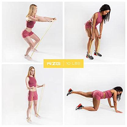 NonZero Gravity 100% Latex-Free Organic Rubber Power Resistance Bands | Compact Durable Hypoallergenic Bands for Strength Training & Workouts | 11 Levels (10 to 140 Lbs) - color: 1. Yellow-10 lb