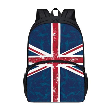 Talayituse Britain Flag Print Backpack for Girls Women, Lightweight Laptop Bookbag Student 17 Inch School Backpack Schoolbag Daypack with Handle for Travel College - color: Britain Flag