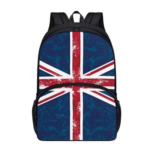 Talayituse Britain Flag Print Backpack for Girls Women, Lightweight Laptop Bookbag Student 17 Inch School Backpack Schoolbag Daypack with Handle for Travel College - color: Britain Flag