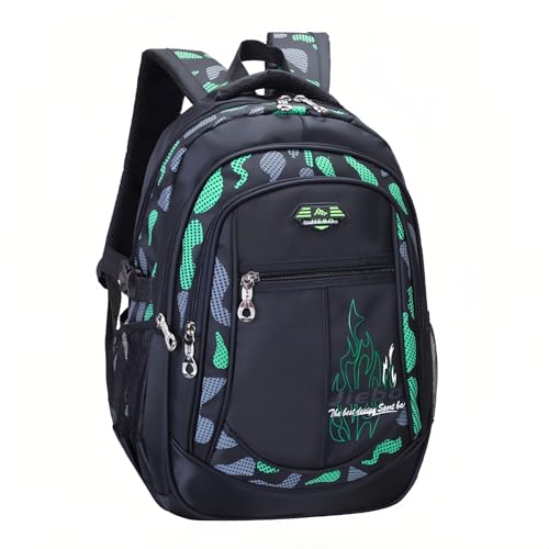 Bansusu Boys Backpack for Kids School Bag, Primary Middle School Backpack for Boys Bookbags - color: Style B - Green