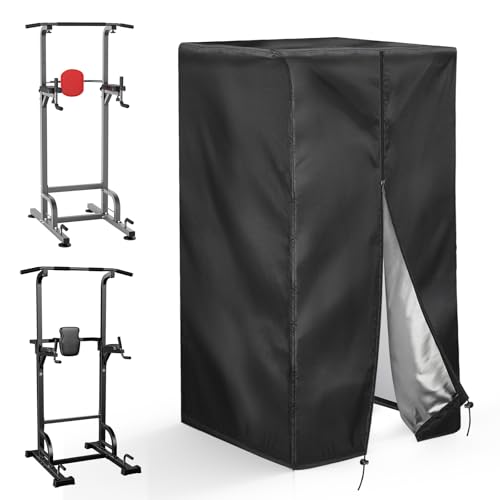 Pull Up Station Cover, Dustproof-Cover for Pull Up Station/Dip Bar Station for Outdoor, Pull Up Rack Machine Protect Home Gym Strength Training Dip Stands Cover - size: 42"L x 40"W x 64"H