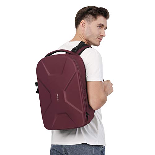 MOSISO Camera Backpack, DSLR/SLR/Mirrorless Photography Camera Bag 15-16 inch Waterproof Hardshell Case with Tripod Holder&Laptop Compartment Compatible with Canon/Nikon/Sony, Wine Red - color: Wine Red