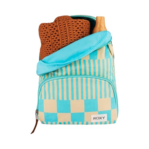 Roxy Women's Always Core Backpack | Travel | Everyday Carry | Beach | Polyester | 8L Capacity - Big Brella Check Turquoise - color: Big Brella Check Turquoise