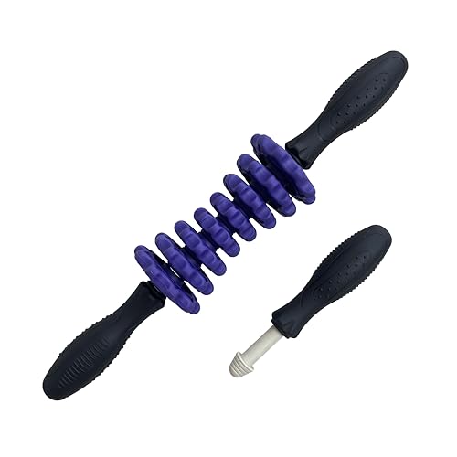 ONIPAX 3-in-1 Muscle Roller Stick, Manual Massage Tool with 8 Adjustable Gears & POM Core, Customizable Deep Tissue Relief for Neck, Back, and Calves, Portable Post-Workout Recovery (Purple)