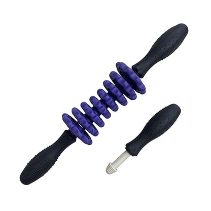 ONIPAX 3-in-1 Muscle Roller Stick, Manual Massage Tool with 8 Adjustable Gears & POM Core, Customizable Deep Tissue Relief for Neck, Back, and Calves, Portable Post-Workout Recovery (Purple)