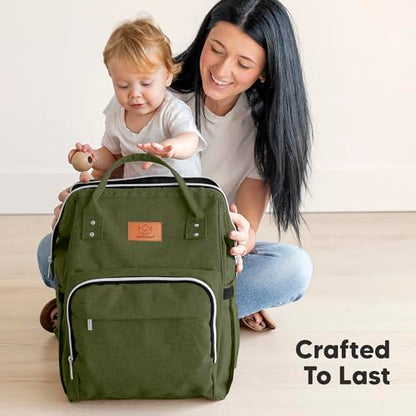 KeaBabies Baby Diaper Bag Backpack - Large Baby Bag for Boys, Girls, Waterproof Multi Function Travel Diaper Backpack with Changing Pad, Durable Travel Essentials for Moms and Dads (Coffee Brown) - color: Coffee Brown