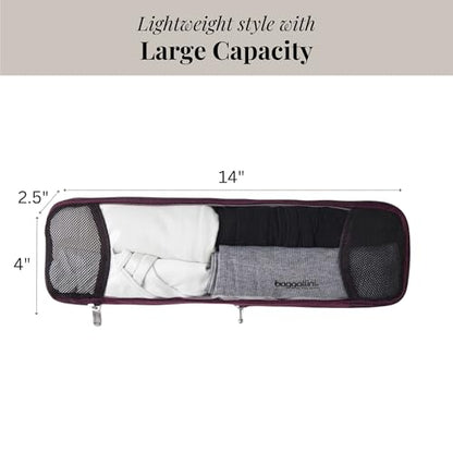 Baggallini Long Compression Cube - Lightweight Compression Packing Cube for Travel - color: Mulberry