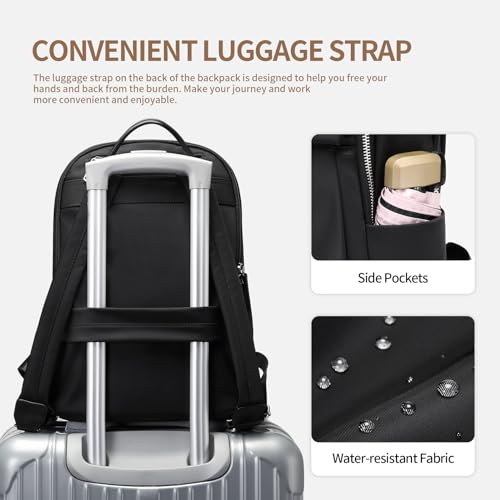 GOLF SUPAGS Womens Laptop Backpack with Separate Laptop Compartment Water Resistant Computer Backpacks Fits 15.6 Inch Notebook Travel Work College Bags (15.6-Inch, Black) - color: Black, size: 15.6-Inch