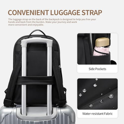 GOLF SUPAGS Womens Laptop Backpack with Separate Laptop Compartment Water Resistant Computer Backpacks Fits 15.6 Inch Notebook Travel Work College Bags (15.6-Inch, Black) - color: Black, size: 15.6-Inch
