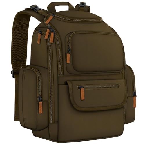Mancro Diaper Bag Backpack, Large Multifunction Baby Backpack for Travel with Stroller Strap and 2 Insulated Pockets, Diaper Baby Bag for Mom, Dark Green - color: Dark Green, size: Large