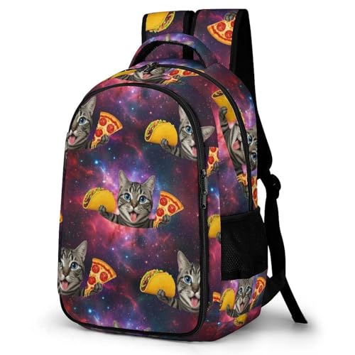 Business Anti Theft Laptop Backpack Galaxy Space Kitten Cat Eat Taco Pizza, Waterproof Travel Computer Bag with Laptop Compartment Gifts for Men Women - color: Pattern (271)