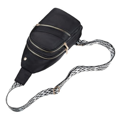 EVANCARY Small Sling Bag Crossbody Bags for Women Men, Sling Backpack Chest Daypack Cross Body Bag for Travel Outdoor - color: V Black
