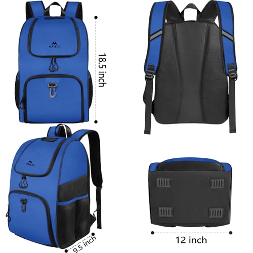 MATEIN Basketball Bag, Sturdy Soccer Bag with Ball Holder & Shoe Compartment, Large Basketball Backpack for Training Equipment, Water Resistant Sports Ball Backpack Fits Volleyball Football, Colorful - color: Blue