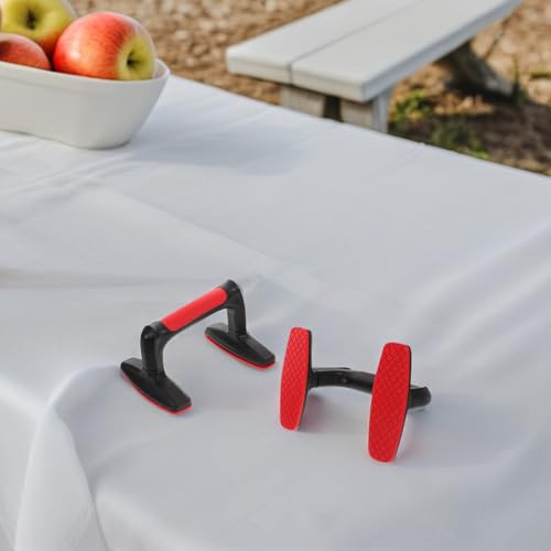 2pcs Red Plastic Push up Stands with Non-slip Handles for Men and Women Home Workout Fitness Equipment Gym Accessories Floor Push-up Bars for Strength Training