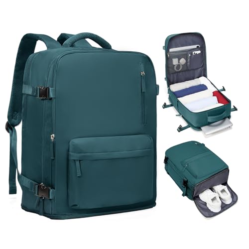 Carry on Travel Backpack for Women Men Large Hiking Laptop College Backpacks Personal Item Bag Waterproof Lightweight Backpack Flight Approved Mochilas de Viaje for Weekender Business,Peacock Blue - color: A6-peacock Blue, size: Large-Regular