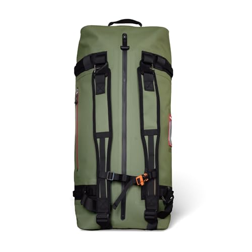 Uncharted Supply Co. The Vault Waterproof Duffel Bag - Airtight bag with Backpack Straps, Carry-On Size, Perfect for travel, boating, camping, recreation. (Olive, 65L) - color: Olive, size: 65L