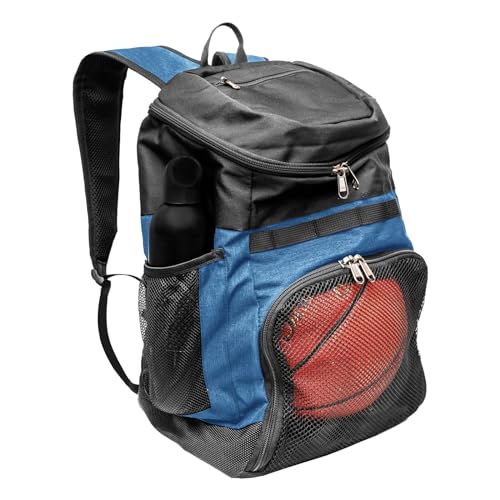 Xelfly Basketball Backpack with Ball Compartment - color: Blue