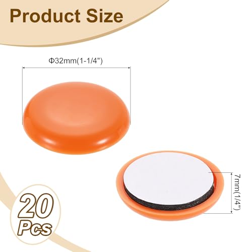 uxcell 20Pcs Furniture Sliders, 1-1/4 Inch Round Self-Adhesive Carpet Furniture Moving Pads Gliders Floor Protectors for Carpeted Tile Vinyl Hardwood Floors, Orange - size: 1-1/4 Inch