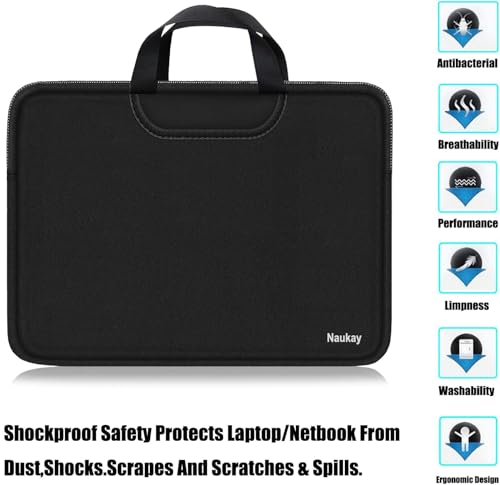 Laptop Bag 15 inch, Resistant Neoprene Laptop Sleeve with Handle/Notebook Computer Protective Case Cover/Ultrabook Briefcase Carrying Bag for 13 14 15 inch Laptop, Computer, Tablet, Black - color: Black, size: 15 inch