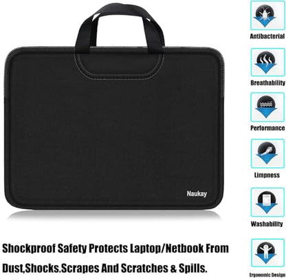 Laptop Bag 15 inch, Resistant Neoprene Laptop Sleeve with Handle/Notebook Computer Protective Case Cover/Ultrabook Briefcase Carrying Bag for 13 14 15 inch Laptop, Computer, Tablet, Black - color: Black, size: 15 inch