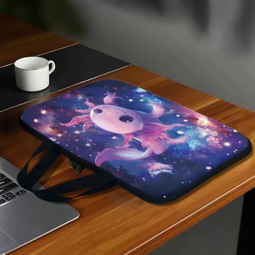 Cute Axolotl 13 Inch Laptop Handle Bag Computer Protect Case Pouch Holder Galaxy Space Notebook Sleeve Neoprene Cover Soft Carring Travel Case for Chromebook Computer Briefcase - color: Cute Axolotl Galaxy Space, size: 13 inch
