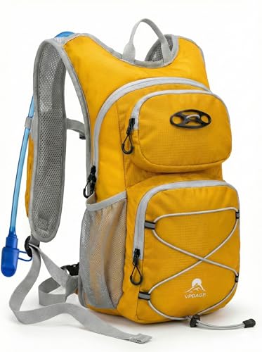 Hydration Hiking Backpack, Water Hiking Backpack, Hydration Backpack with 15l Water Bladder, Runinnng Backpack for Men Women for Cycling Campling - color: Orange
