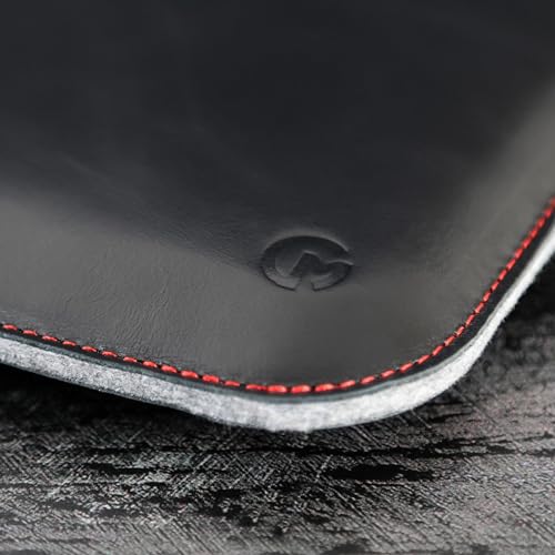 Casemade Real Leather Laptop Sleeve for MacBook Pro & Air Fits 13, 14, 15 & 16 Inch - Genuine Full Grain Leather with Soft Wool Lining (13 inch - MacBook Air M1/M2/M3/M4/M5, Pro 2016-2024, Neo 2026) - color: Black, size: 13” Pro, Air (M1-M5), Neo
